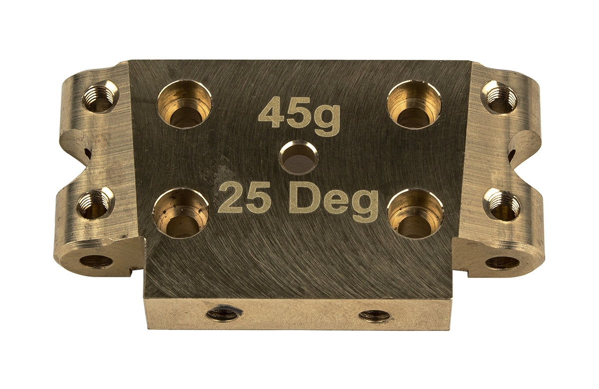Factory Team DR10 Brass Front Bulkhead, 25 deg