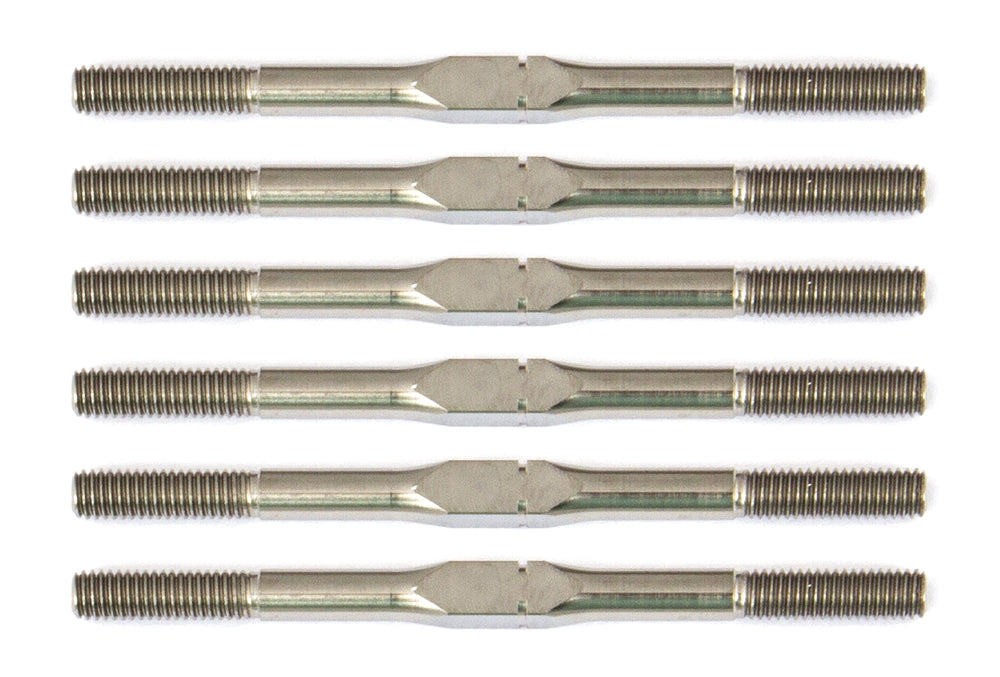 Factory Team RC10B6.1 FT Titanium Turnbuckle Set, 3 x 48mm / 1.875 in, Silver