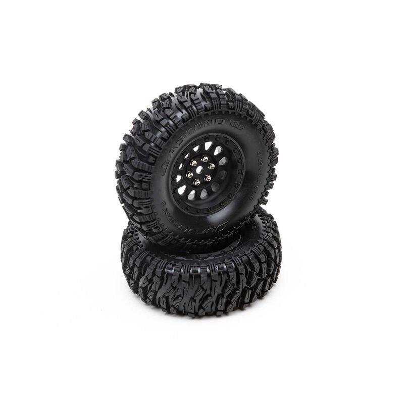 Duratrax 1.9" Class 1 Ascend CR Tires Mounted on Black Wheels (2)