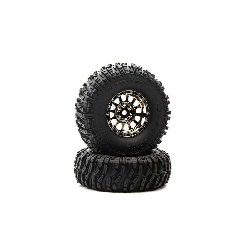 Duratrax 1.9" Class 1 Ascend CR Tires Mounted on Black Chrome Wheels (2)