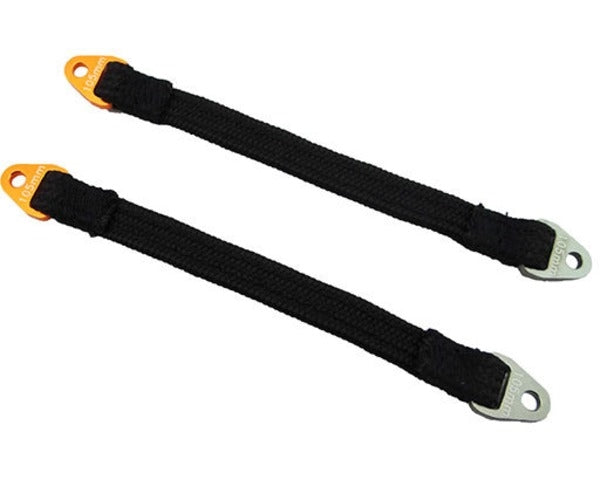 Hot Racing Suspension Travel Limit Straps 105mm (2) Orange - Gun Metal