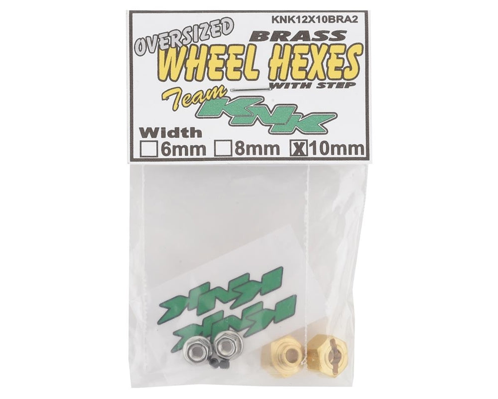 Team KNK 12mm x 10mm Brass Wheel Hexes with Step (2)