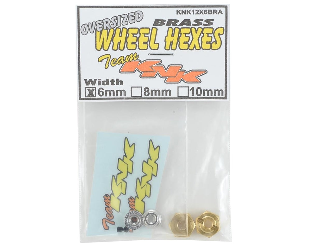 Team KNK 12mm x 6mm Brass Wheel Hexes (2)