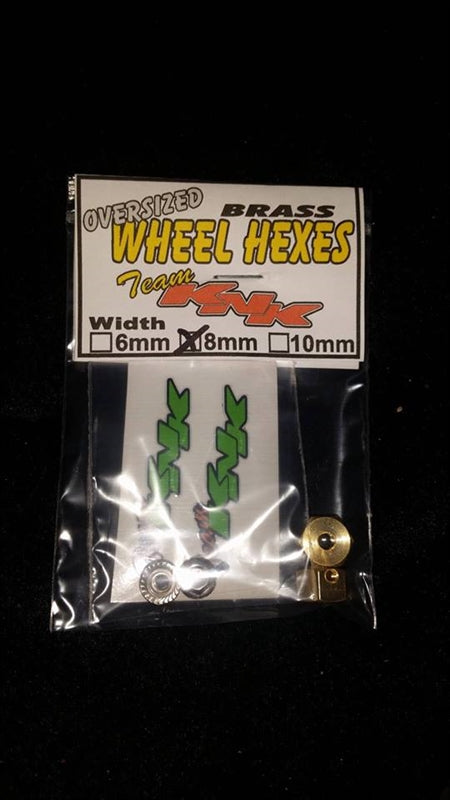 Team KNK 12mm x 8mm Brass Wheel Hexes (2)