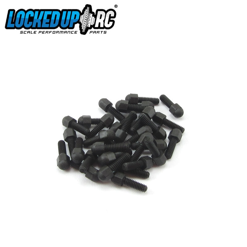Locked Up RC M2 Acorn Nut Wheel Studs (35) Flat Black (LOC-055)