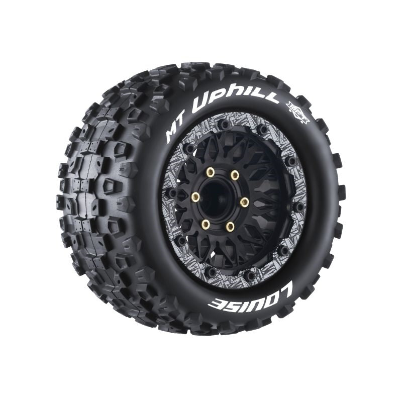 Louise RC Uphill Monster Truck Tire Mounted on Black Wheel with Removable Hex For Maxx (2)