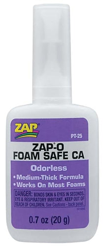 Pacer Technology Zap-O Foam Safe CA Glue .7 oz