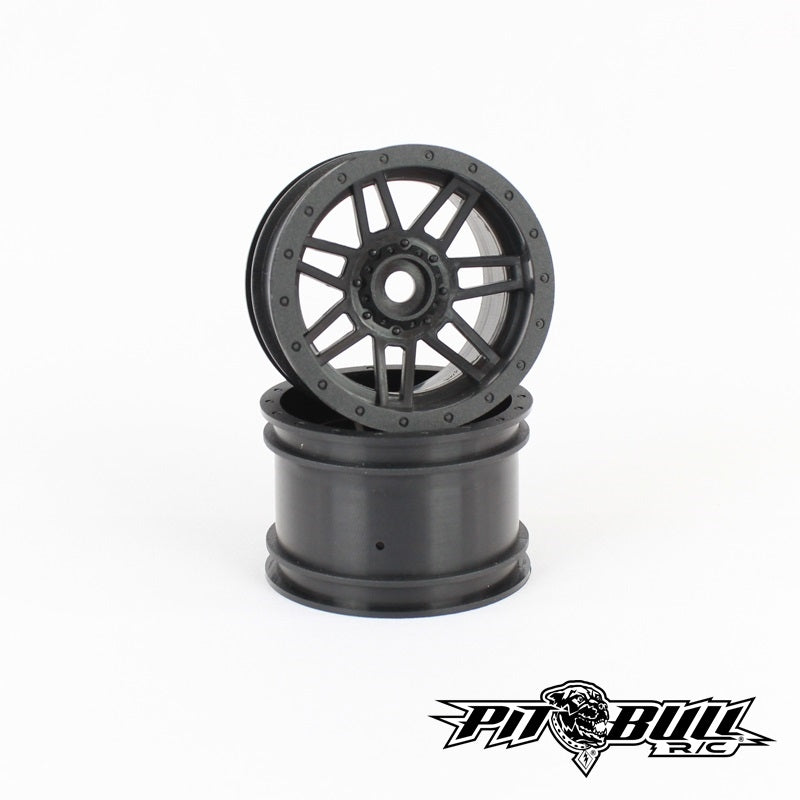 Pit Bull RC 2.2" Glue-On Wheel Raceline #931 Injector, Black (2)