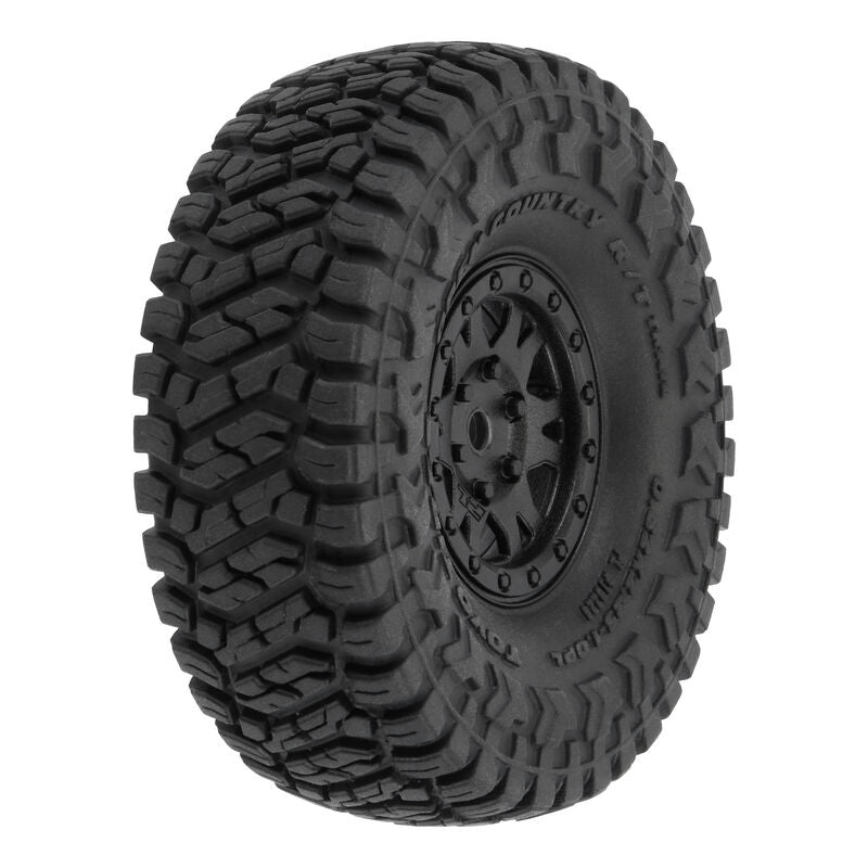 Pro-Line Toyo Open Country 1.0" Tires Mounted on Black Impulse Beadlock Wheels (4)