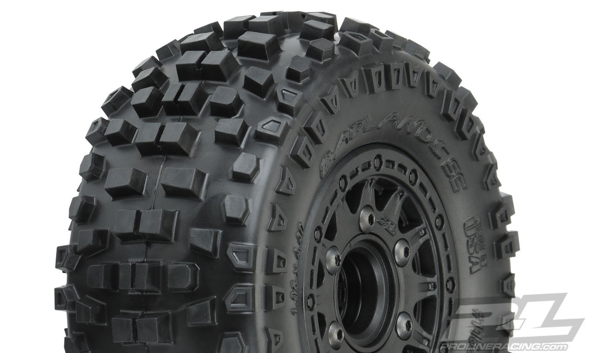 Pro-Line Badlands SC 2.2"/3.0" M2 Tires Mounted on Raid 6x30 Wheels (2)