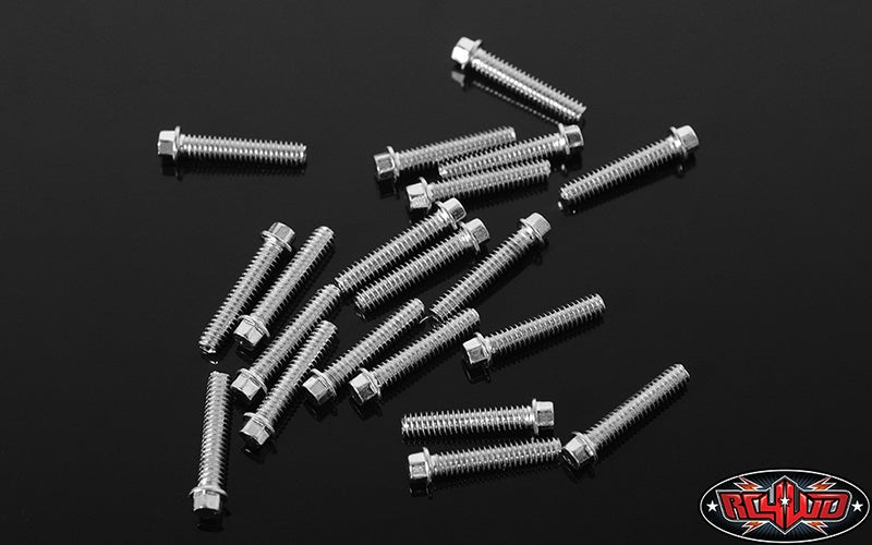 RC4WD M2 x 10mm Miniature Scale Hex Bolts, Silver (20)