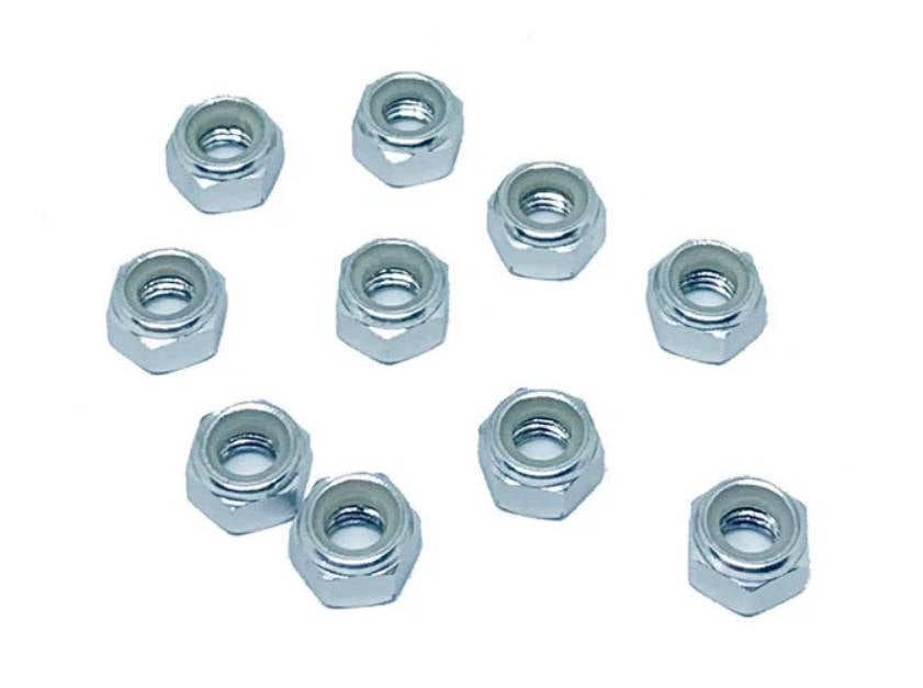 Racers Edge Nylon Lock Nut M5 (10pcs) Silver