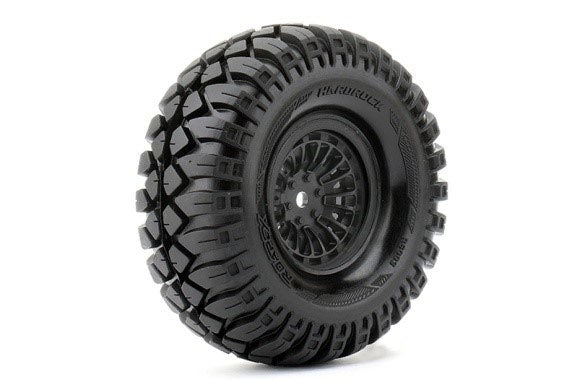 ROAPEX 1.9" Hardrock Crawler Tires Mounted on Black Wheels (2)