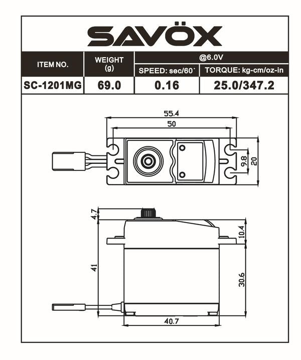 Savox SC-1201MG High Torque Metal Gear Digital Servo