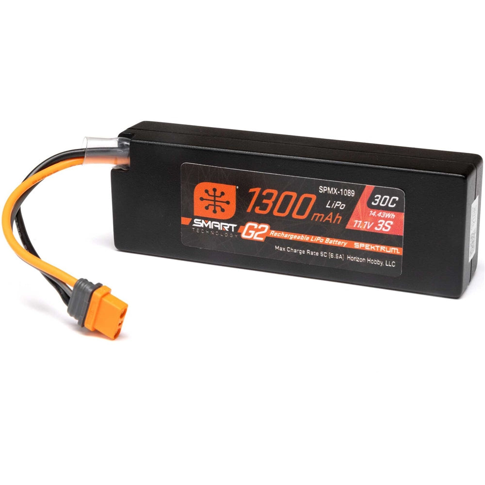 Spektrum 3S 11.1V 1300mAh 30C Smart G2 LiPo Battery - IC2