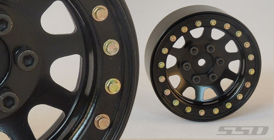 SSD RC 1.9" Steel D Hole Wheels (Black) (2)