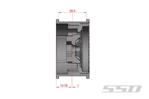 SSD RC Single 1.9" Champion Beadlock Wheel (Grey/Silver) (1)