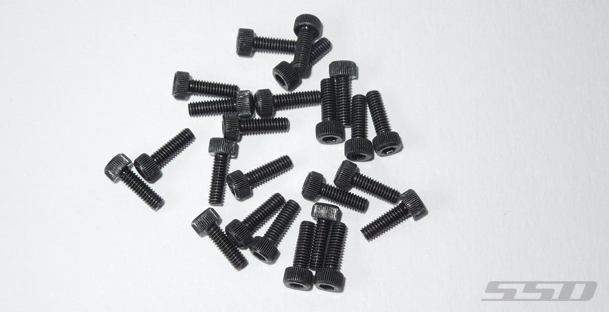 SSD RC M2.5 x 8mm Cap Head Screws Black (24)