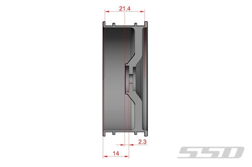 SSD RC Y Spoke Drag Front 2.2 Wheels (Silver) (2)