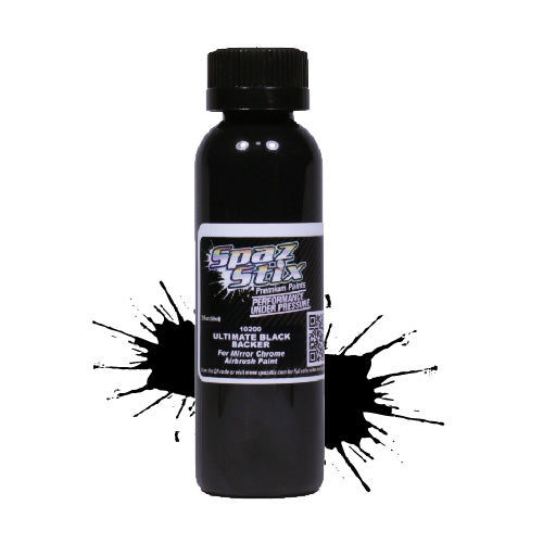 Spaz Stix Ultimate Black Backer for Mirror Chrome Airbrush Paint 2oz