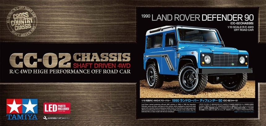 Tamiya RC CC-02S 1/10 Scale Kit with 1990 Land Rover Defender 90 Body