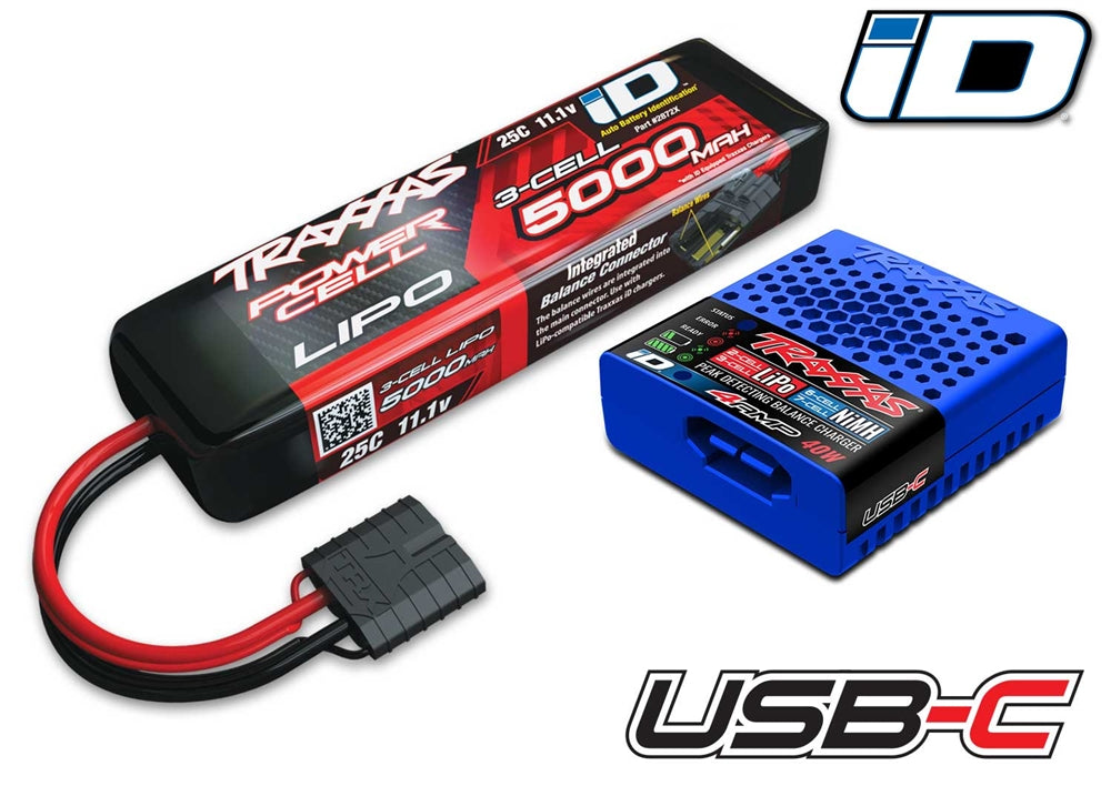 Traxxas 3S Completer Pack with (1) 3S 11.1V 5000mAh 25C LiPo Battery and (1) USB-C Charger