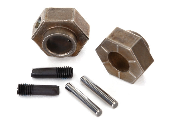 Traxxas Wheel hubs 12mm hex (2)/ stub axle pins (2) (steel) TRX-4