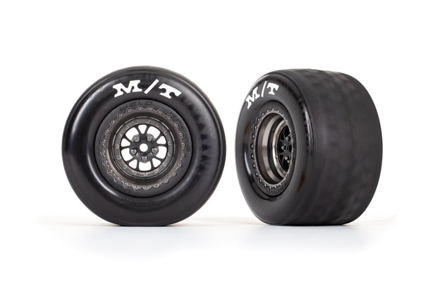 Traxxas Drag Slash Rear Wheels & Tires, Satin Black (2)