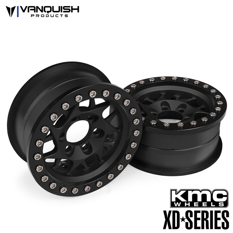Vanquish Products KMC 1.9" XD127 Bully Wheels Black Anodized (2)