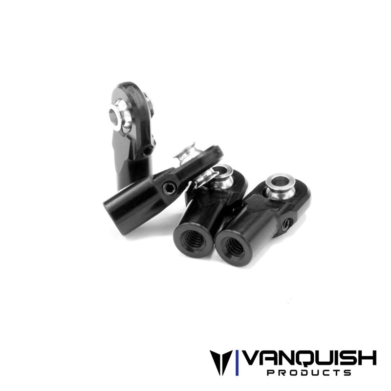 Vanquish Products Machined M4 Straight Rod Ends Black Anodized