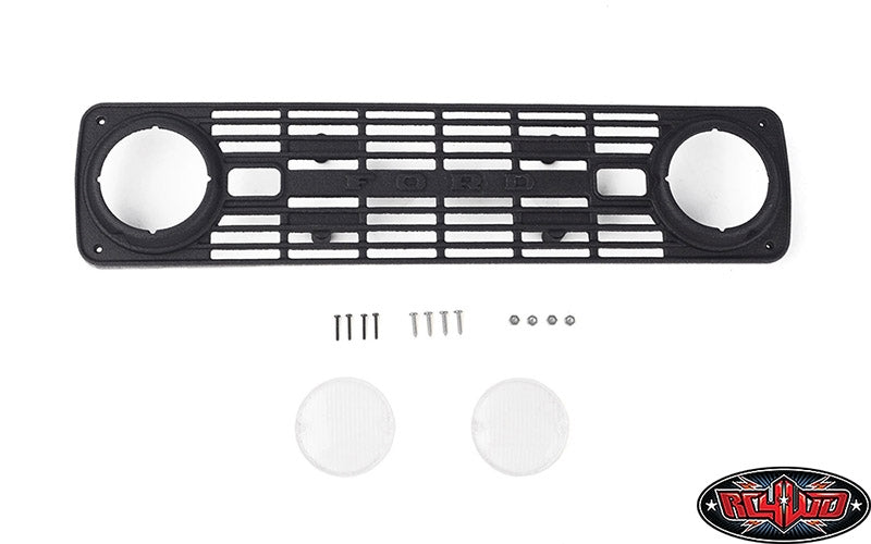 RC4WD Front Grille and Lenses for Axial SCX10 III Early Ford Bronco (Black)