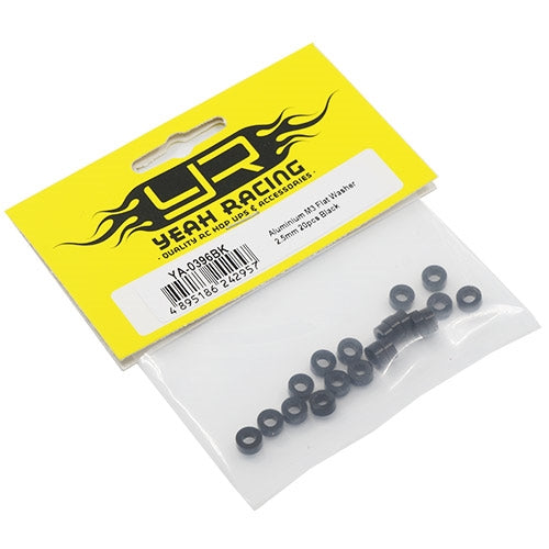 Yeah Racing Aluminum M3 Flat Washer 2.5mm (20pcs) Black