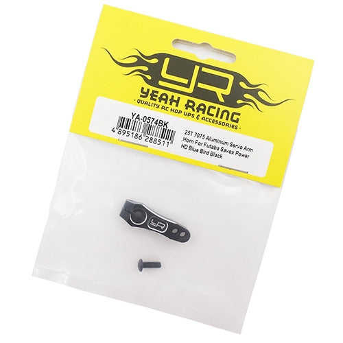 Yeah Racing 25T 7075 Aluminum Servo Arm / Horn For Futaba / Savox Black