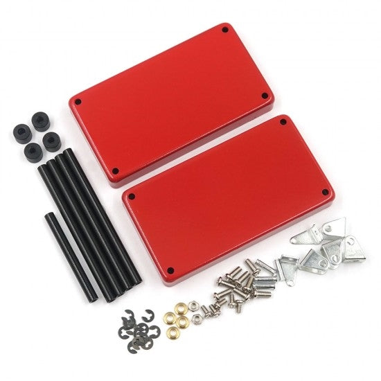 Yeah Racing 1/10 Scale 2-Tiered Rolling Metal Cart - Red