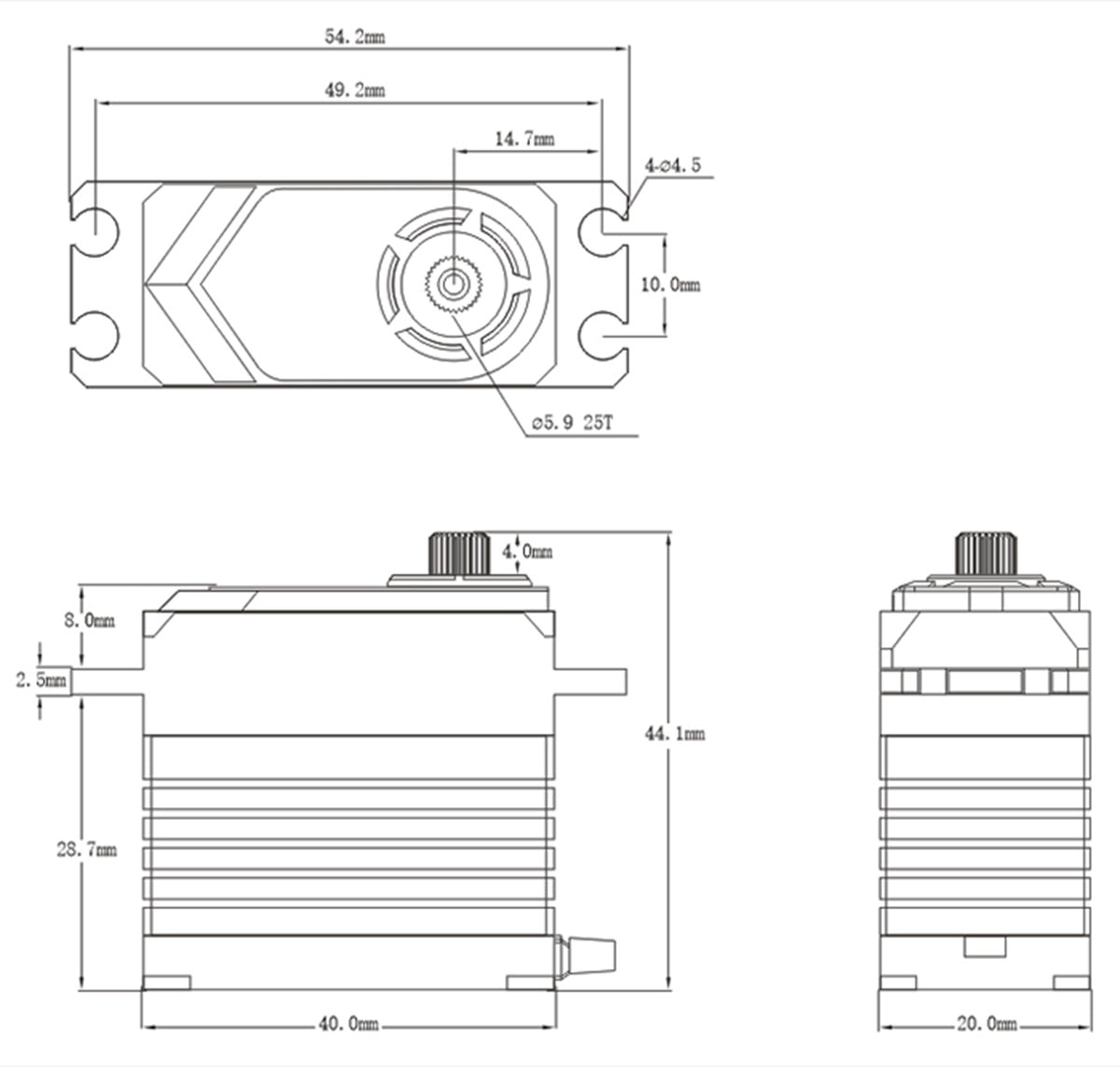 SRT BHX9 HV Brushless Digital Servo (.10s / 1041.6oz @ 8.4V)