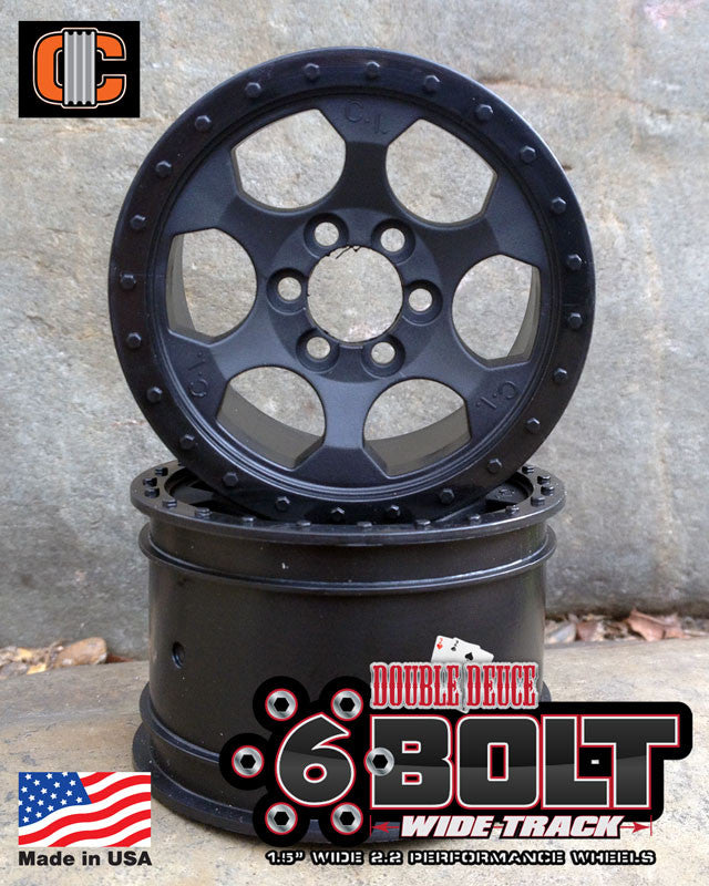 Crawler Innovations 2.2" 6 Bolt Wheel 1.5" Width - Silver (2)