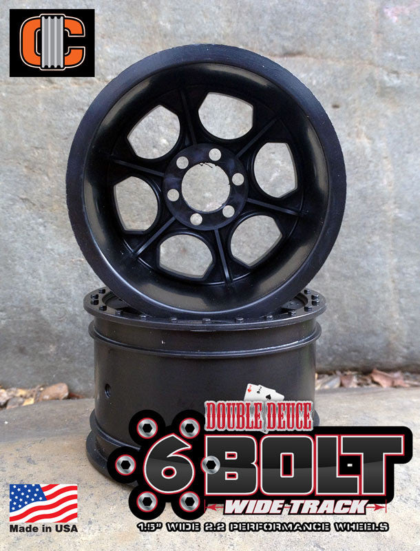 Crawler Innovations 2.2" 6 Bolt Wheel 1.5" Width - Silver (2)