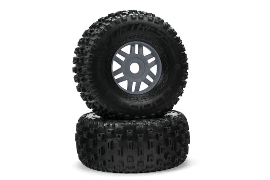 ARRMA dBoots Fortress Pre-mounted Tire Set - Gun Metal (2)