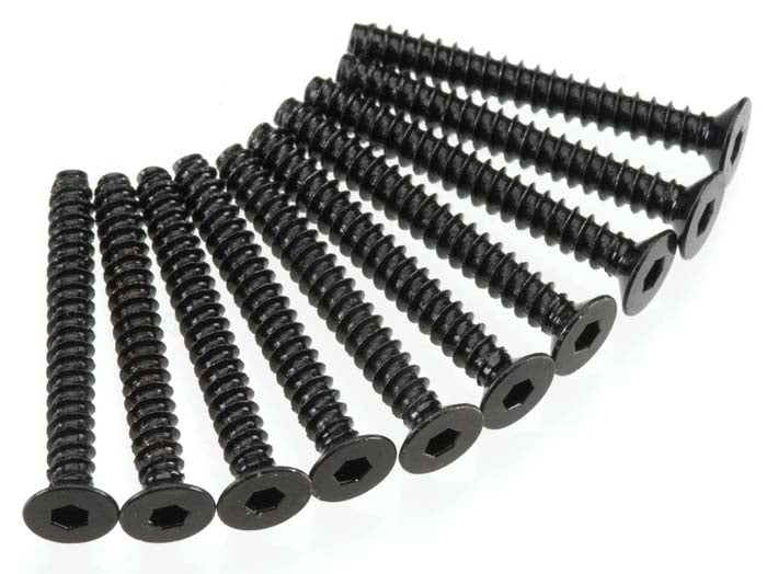 Axial Hex Socket Tap Flat Head M3x25mm Black (10) - AXIC0470