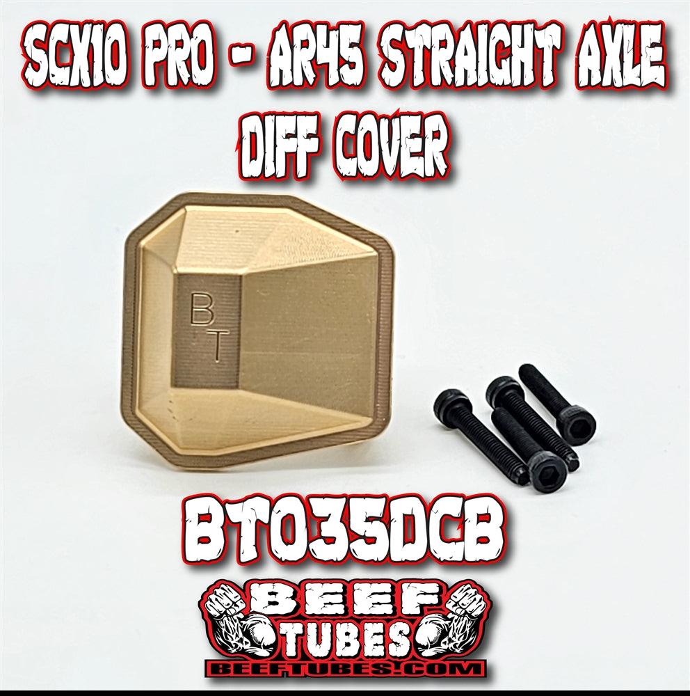 Beef Tubes SCX10 Pro / AR45 Straight Axle Diff Cover - Brass