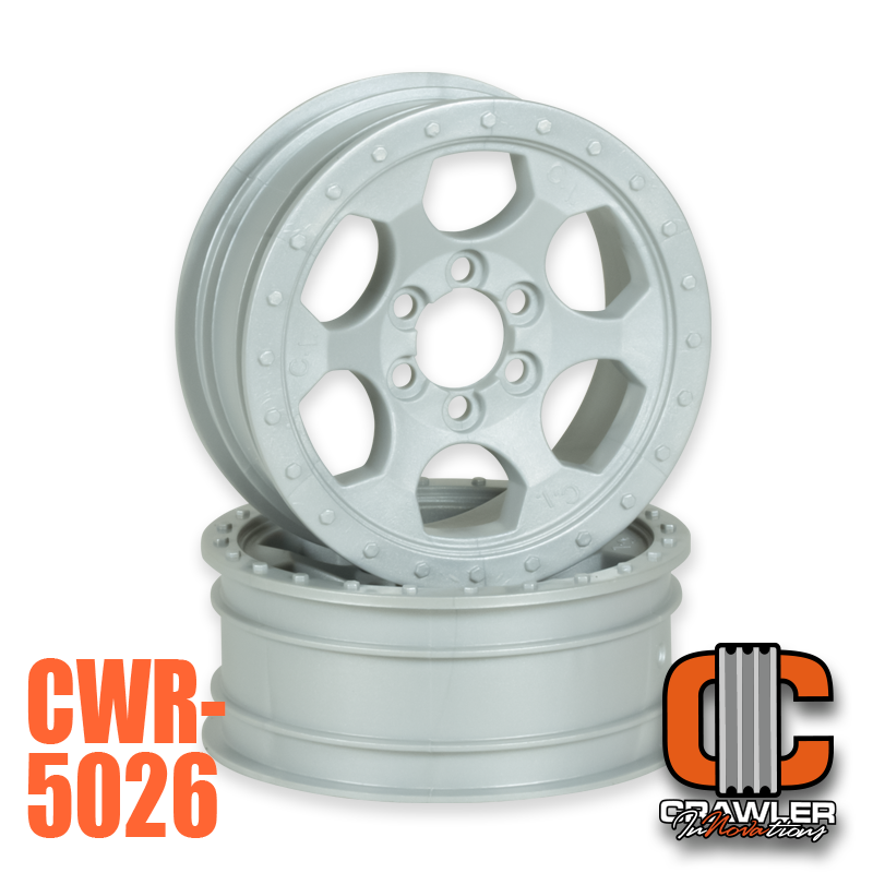Crawler Innovations 2.2" 6 Bolt Wheel 1" Width - Silver (2)