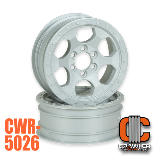 Crawler Innovations 2.2" 6 Bolt Wheel 1" Width - Silver (2)