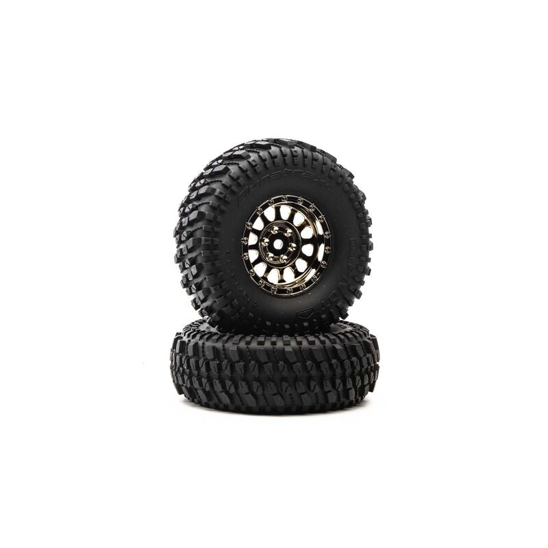 Duratrax 1.9" Class 1 Pivot CR Tires Mounted on Black Chrome Wheels (2)