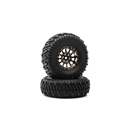 Duratrax 1.9" Class 1 Pivot CR Tires Mounted on Black Chrome Wheels (2)