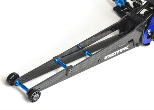 Exotek Racing Adjustable 12" Carbon and Alloy Wheelie Bar for DR10