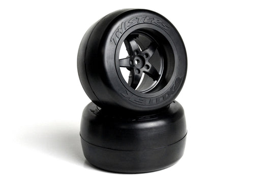 Exotek Racing Twister Pro Belted Drag Tire and Air Valve Wheel Set (2)