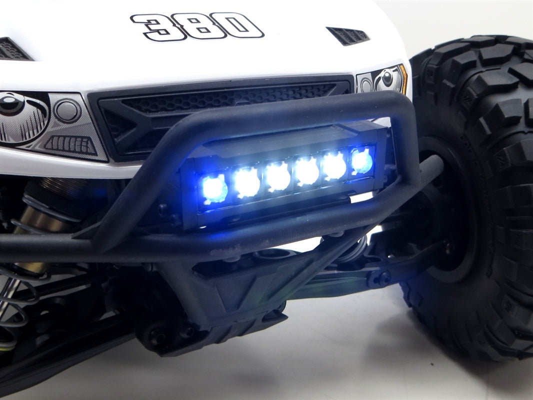 Gear Head RC Axial Yeti Edition White and Blue Six Shooter plus Mounting Kit Combo