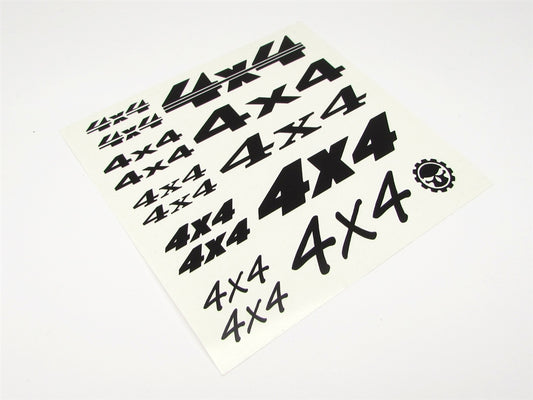 Gear Head RC Vinyl "4X4" Decal Sheet - Matte Black