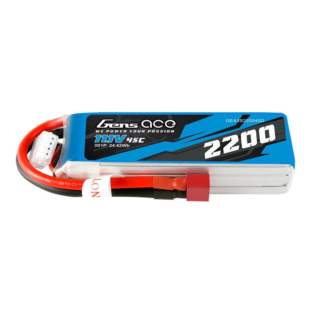 Gens ace 3S 11.1V 2200mAh 45C  LiPo Battery - Deans (GEA3S220045D)