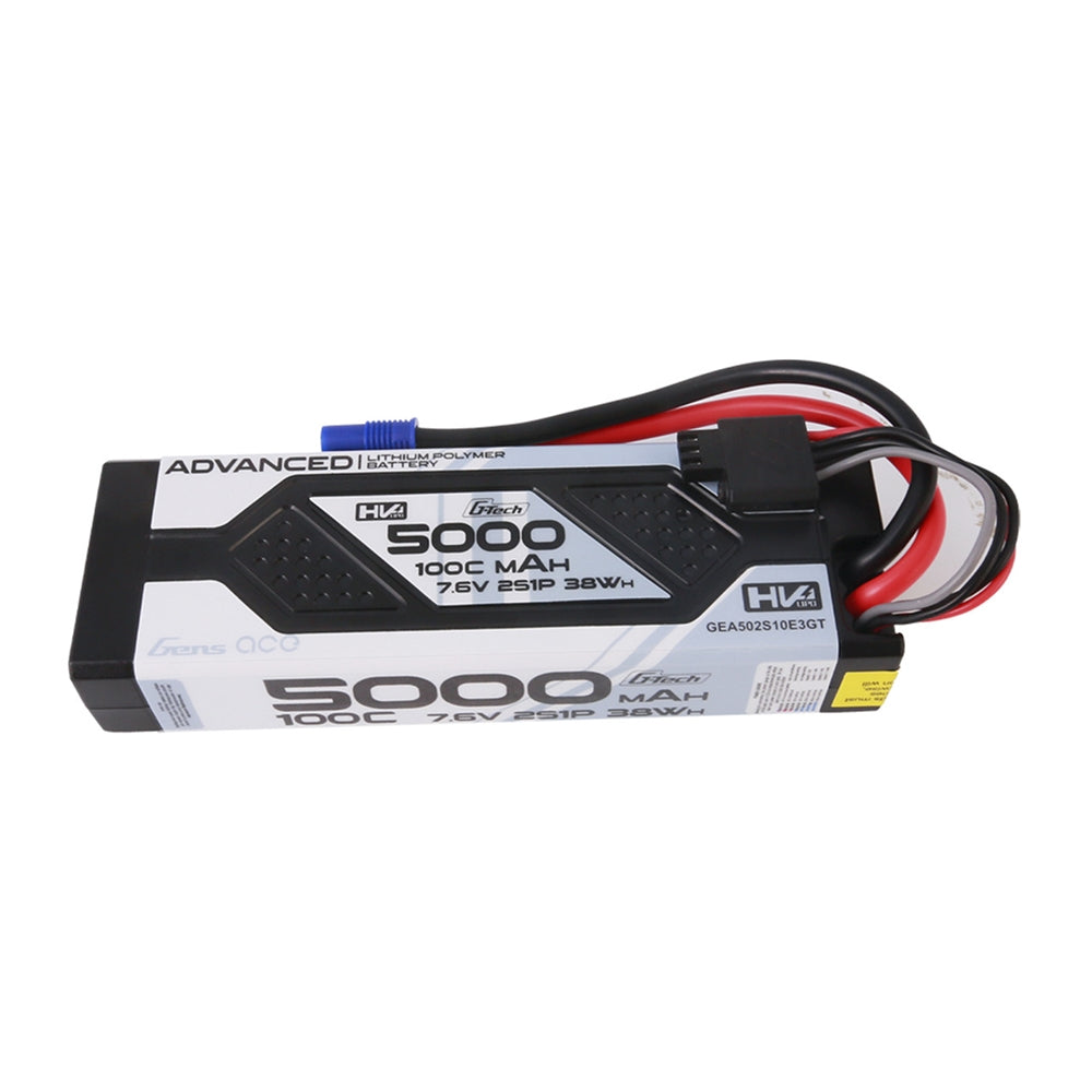 Gens ace 2S 7.6V 5000mAh 100C G-Tech Hardcase LiPo Battery - EC3 (GEA502S10E3GT)